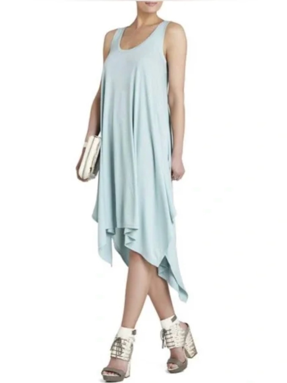 BCBGMaxAzria Mylene Trapeze Tank Dress in Vintage Aqua, Size XXS
